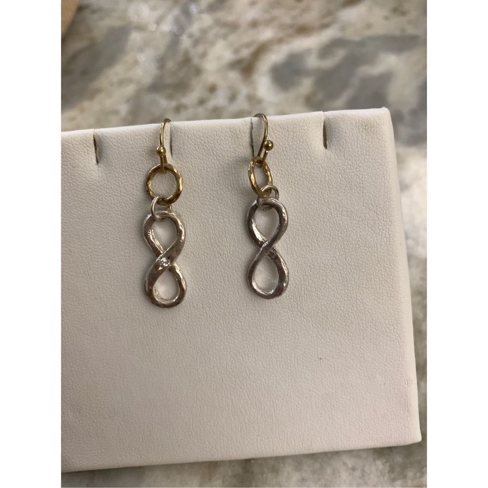 Silver Gold Eight Knot Earrings
